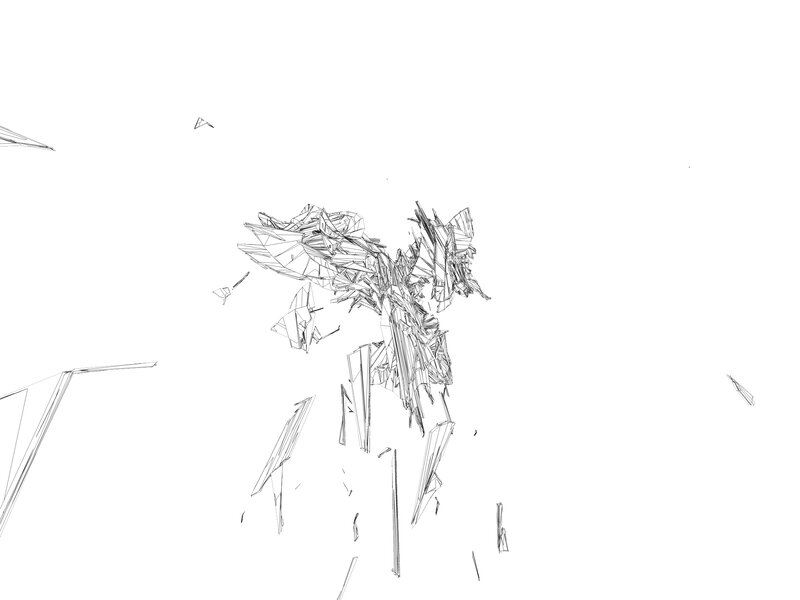 abstract line art sculpture