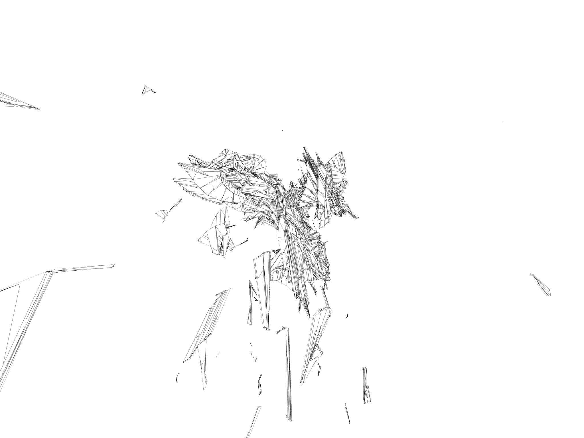 abstract line art sculpture