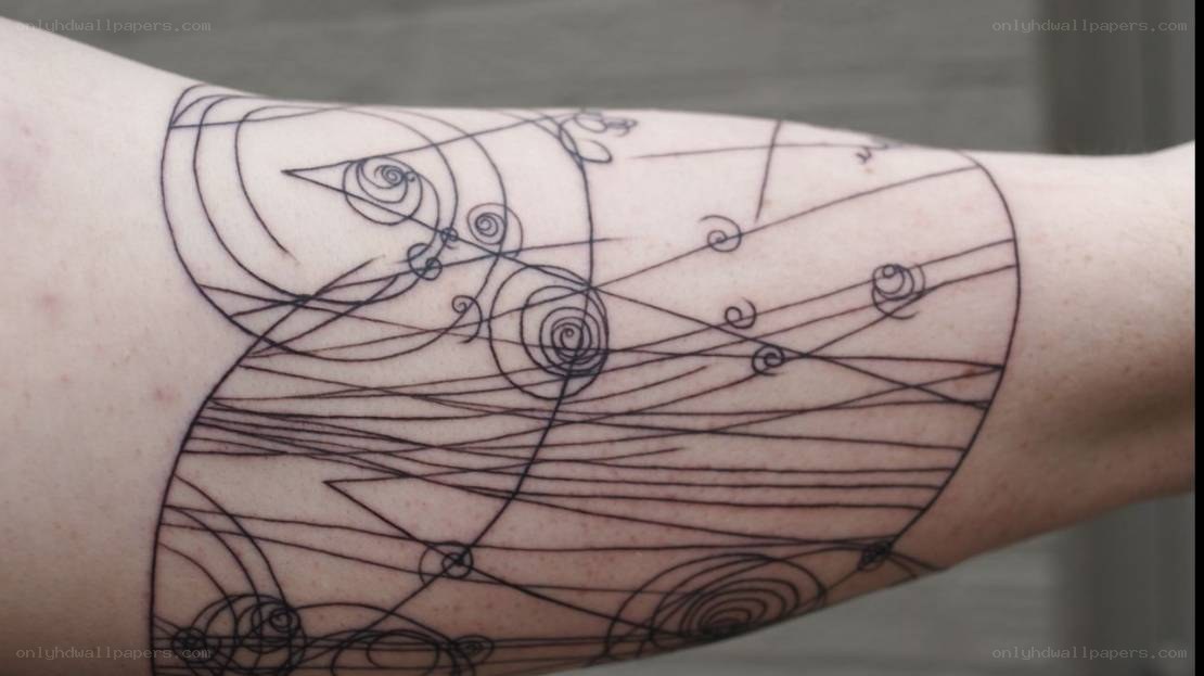 abstract line art tattoo