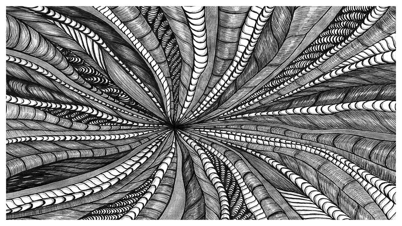 Abstract Line Art Tunnel