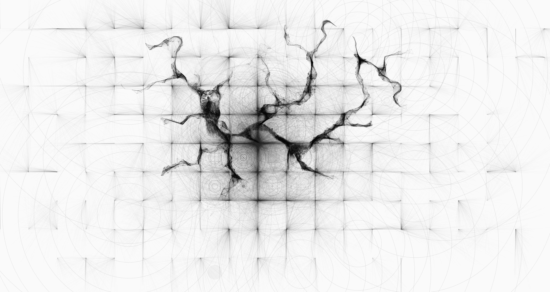 Abstract line art with crack pattern