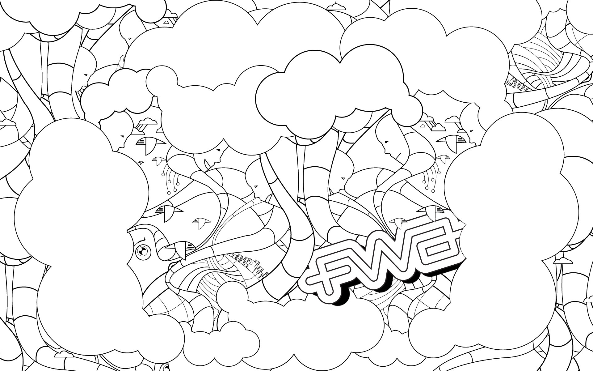 abstract line art with FWD text