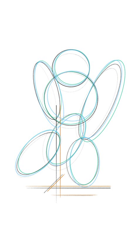 Abstract Line Drawing — Blue