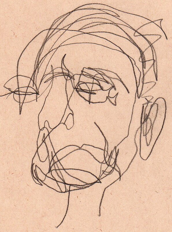 abstract line drawing of a face