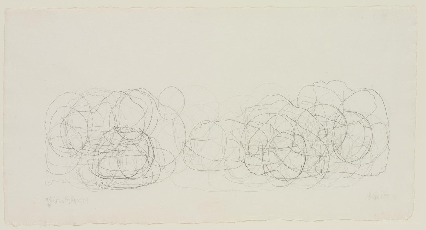 Abstract line drawing on paper