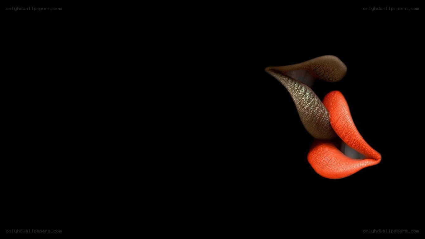 abstract lips on black