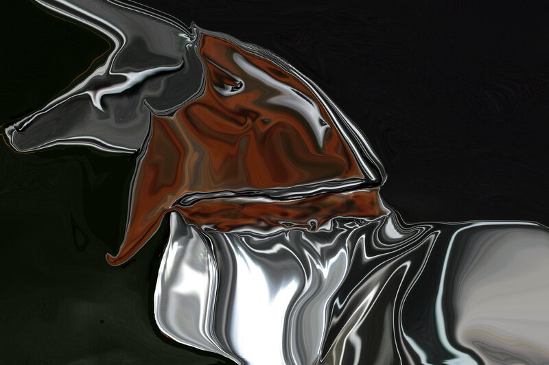 Abstract Liquid Dog Head