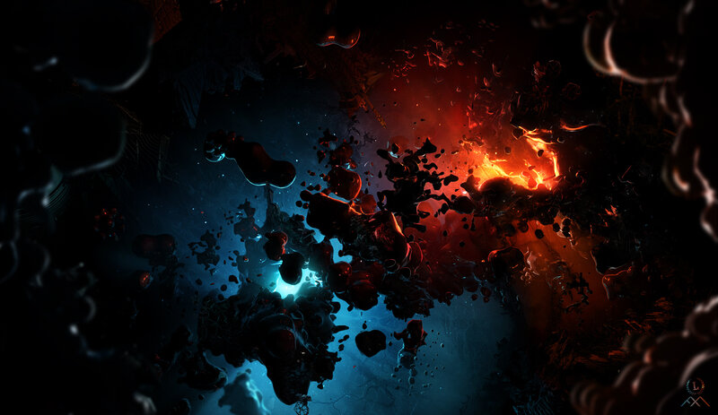 Abstract Liquid Explosion — Blue