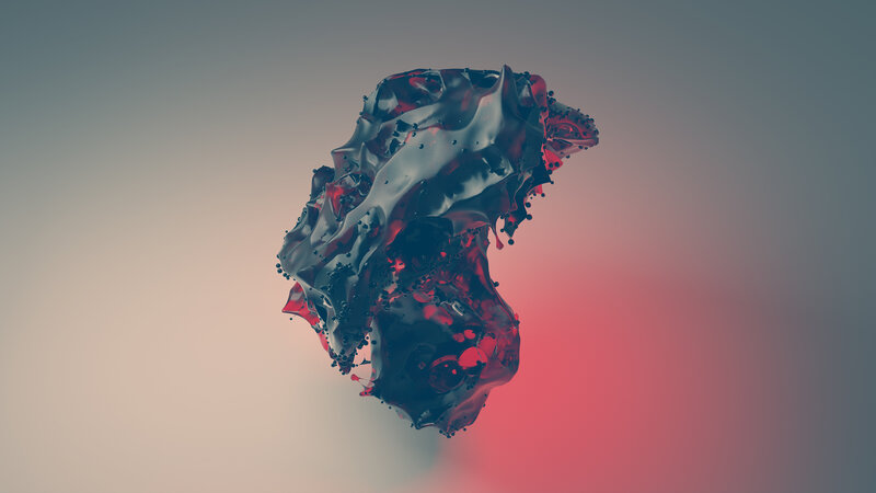 Abstract Liquid Form — Red