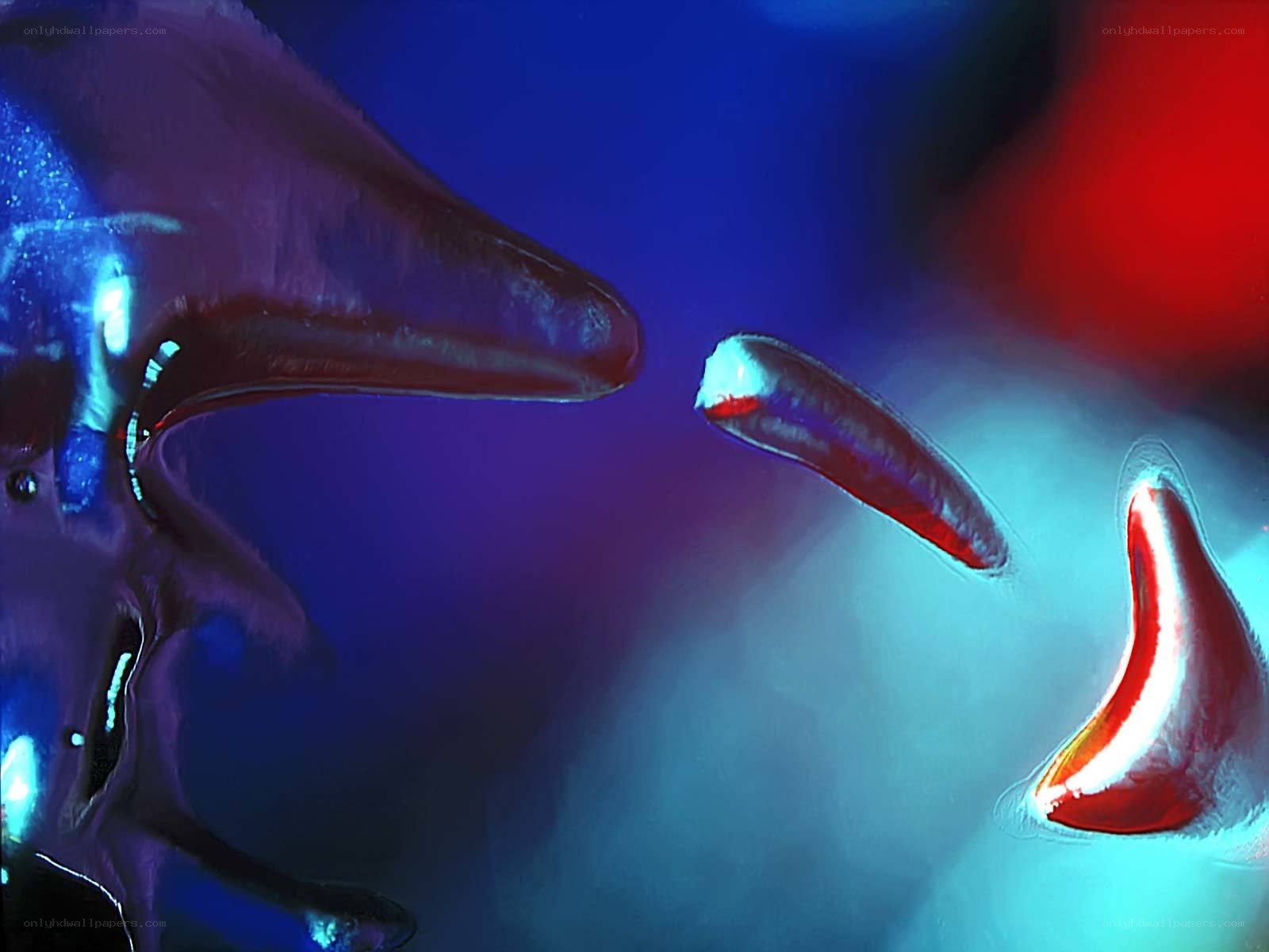 Abstract liquid forms in motion