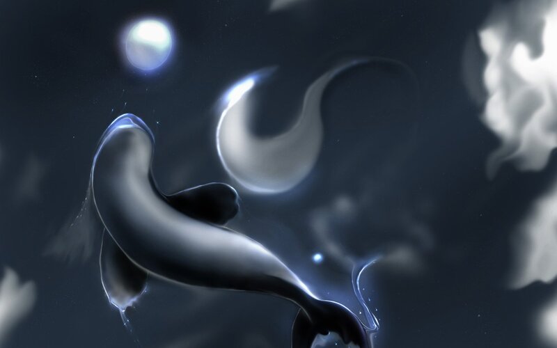 abstract liquid forms in space