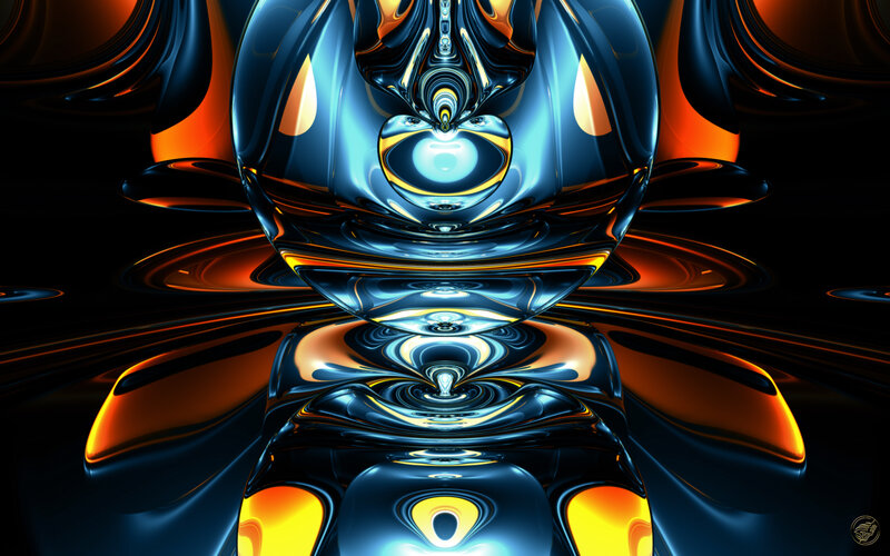 Abstract liquid metal sculpture