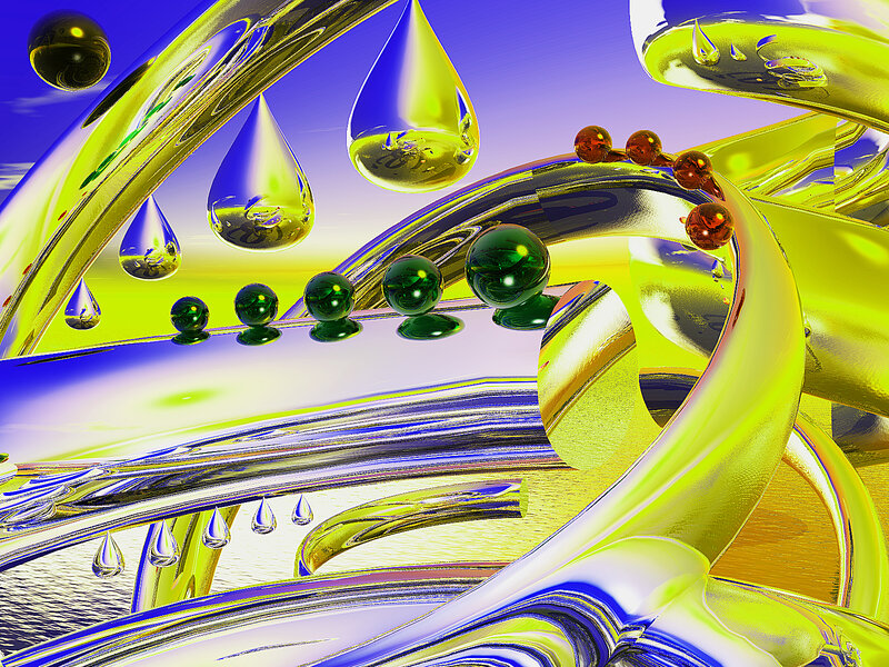 Abstract Liquid Shapes — Yellow