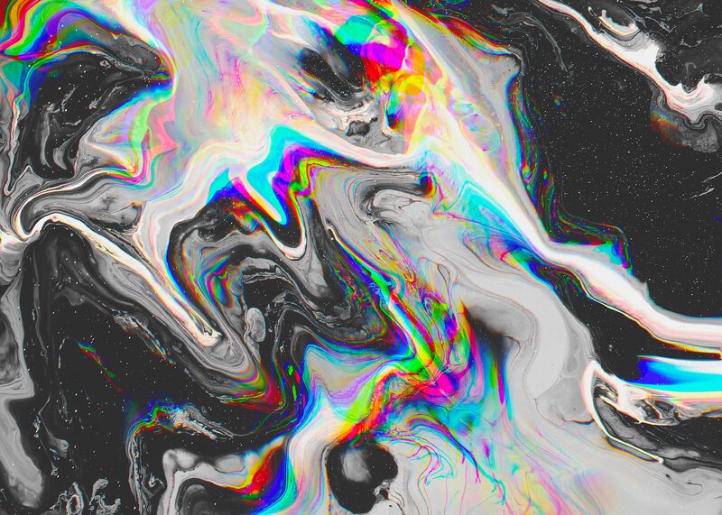 Abstract Liquid Swirl — Black, Chaotic