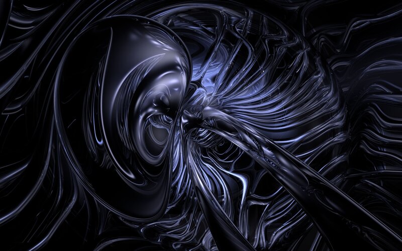 Abstract Liquid Swirl — Black, Dramatic