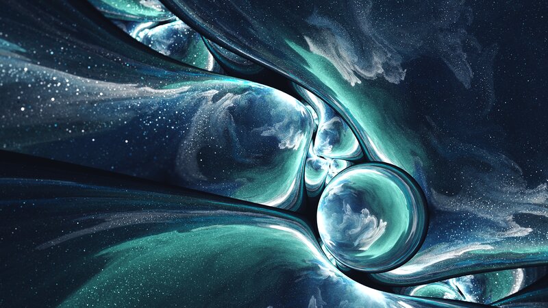Abstract Liquid Swirls — Blue, Cosmic