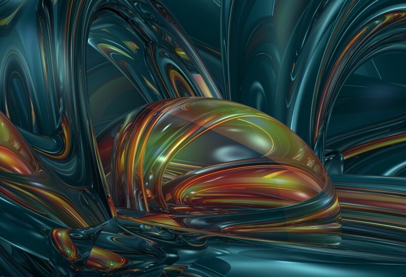 Abstract Liquid Swirls — Blue, Dynamic, Digital Art