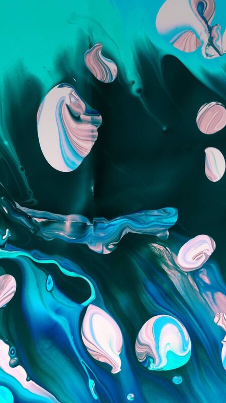 Abstract Liquid Swirls — Teal