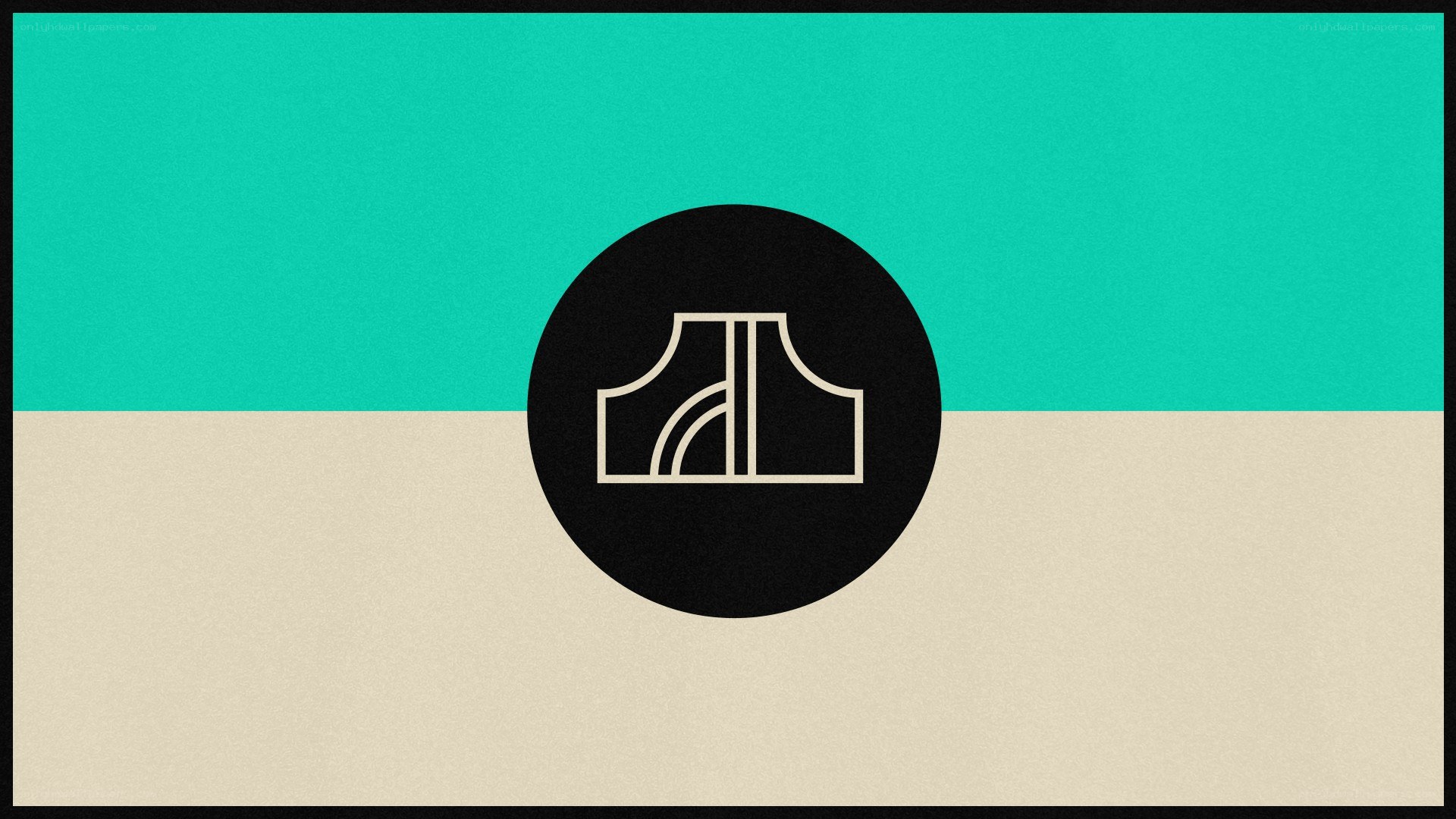 abstract logo on split background
