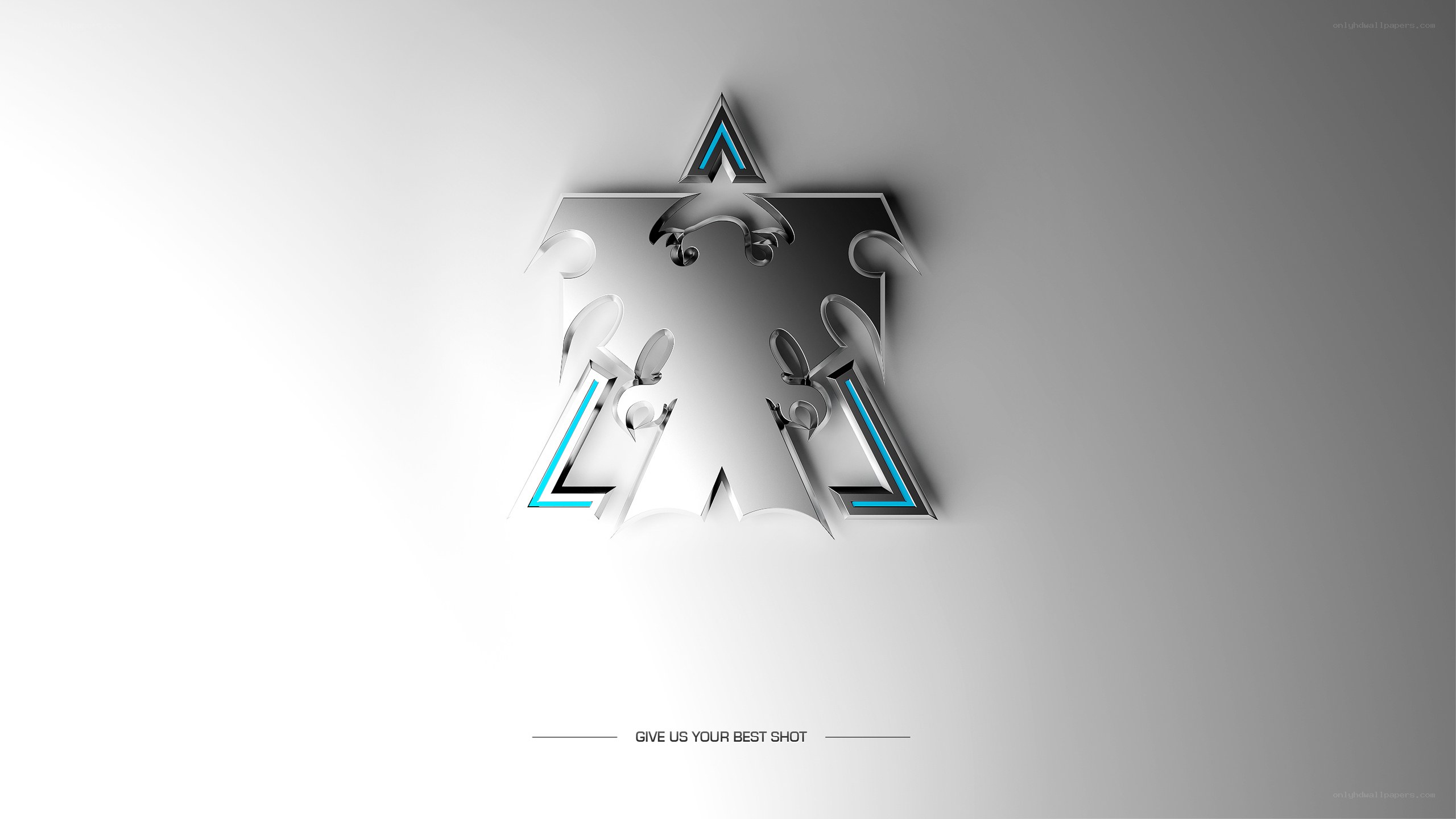 abstract logo with blue accents