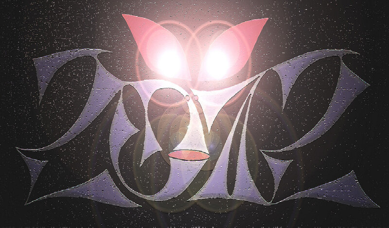 abstract logo with glowing eyes