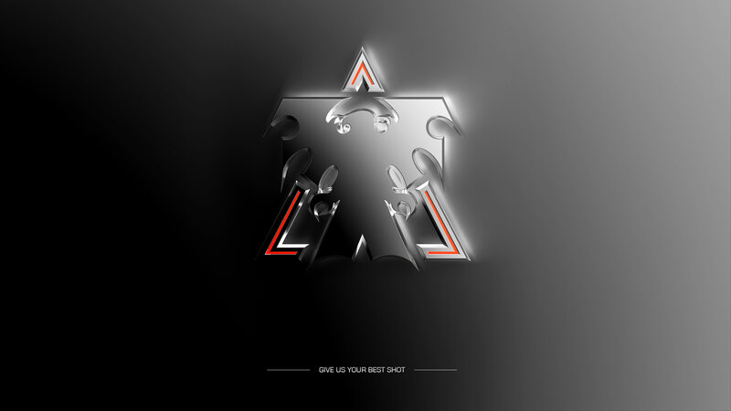 abstract logo with glowing text