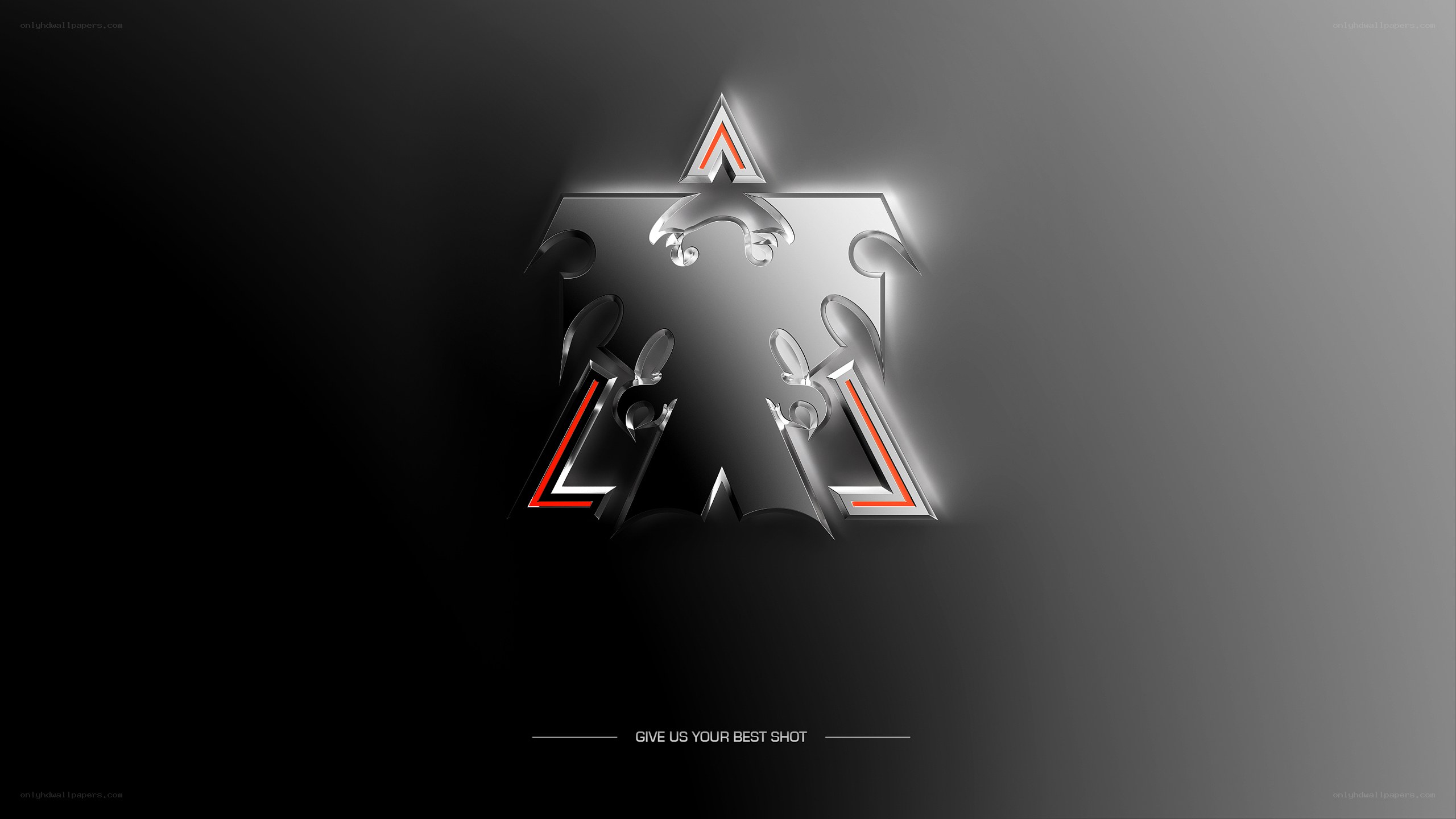 abstract logo with glowing text