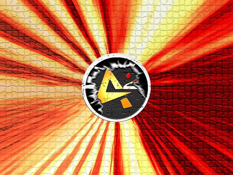 abstract logo with radiant background