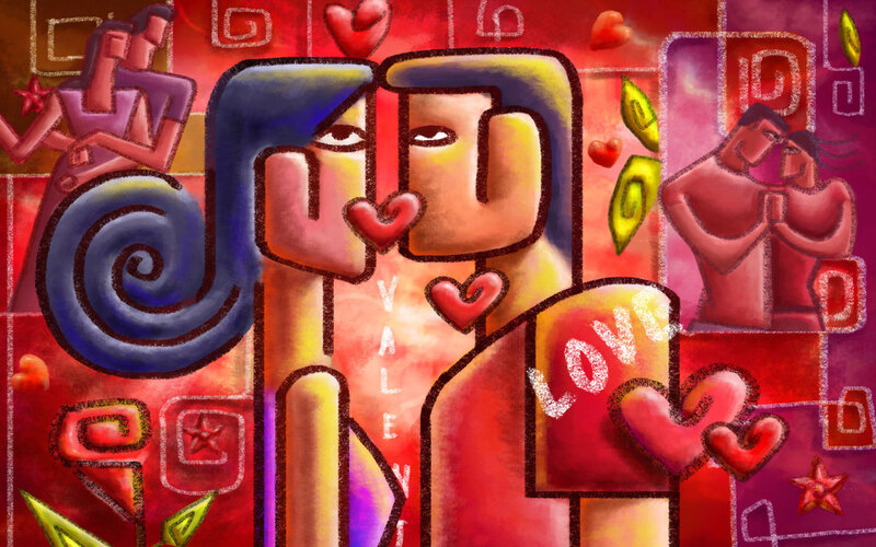 abstract love couple art