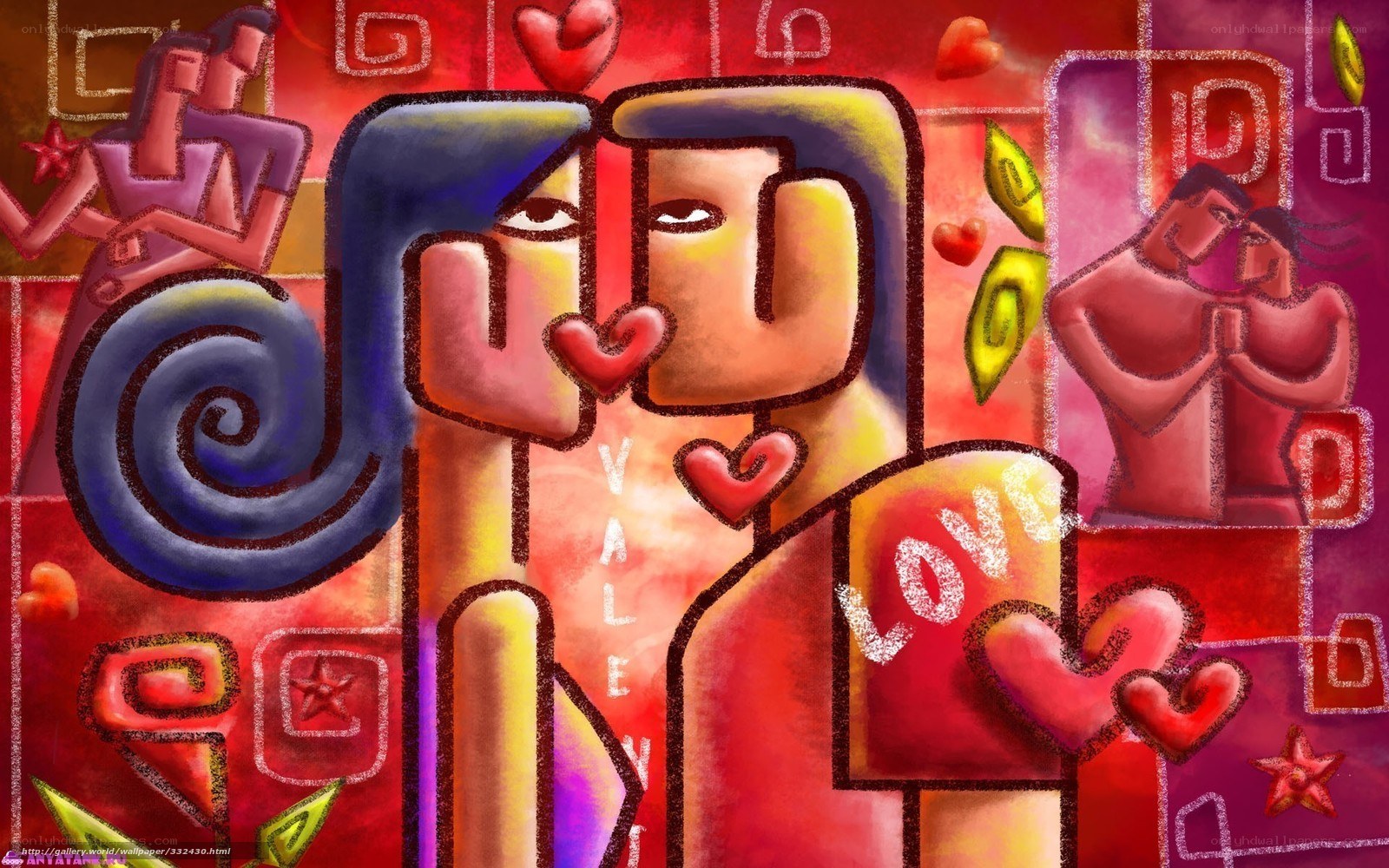 abstract love couple art