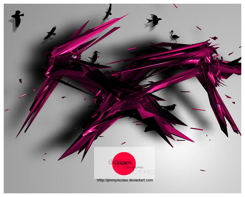 abstract magenta crystal explosion