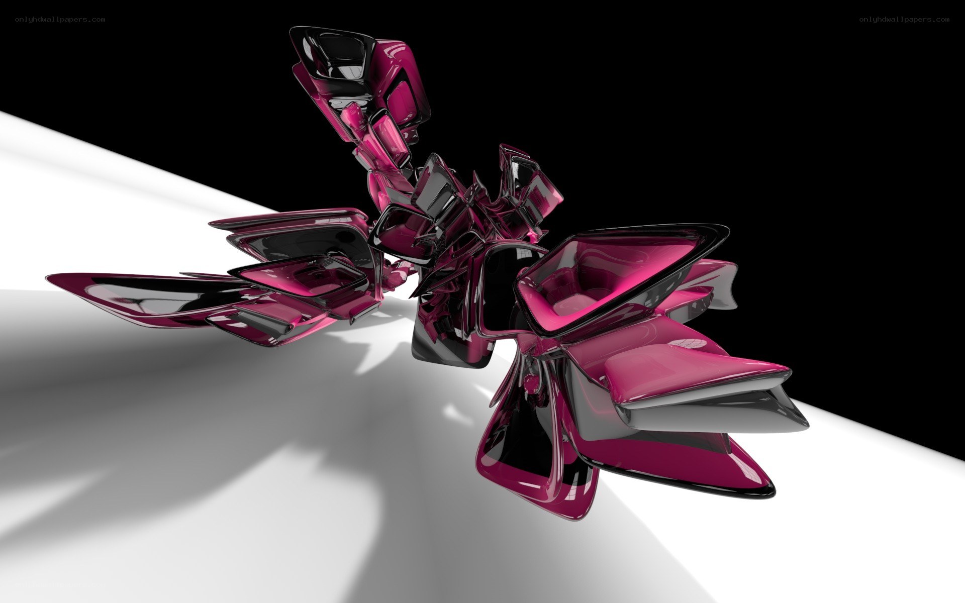 abstract magenta sculpture