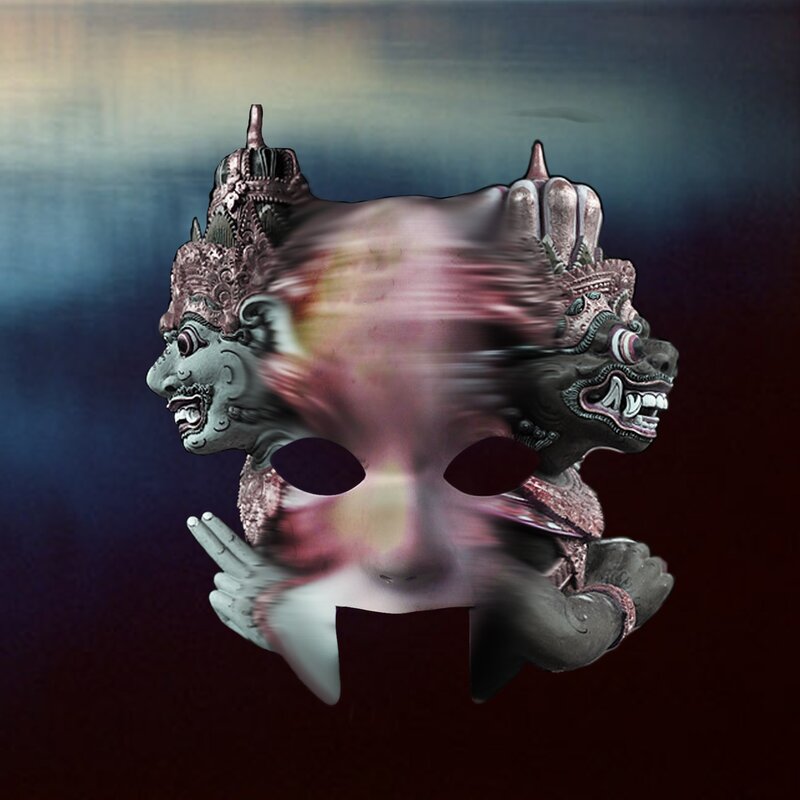 abstract mask with demonic faces