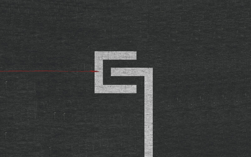 abstract maze with red line