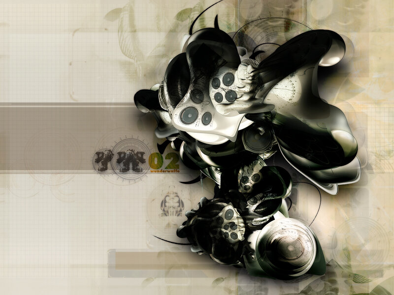 abstract mechanical art collage