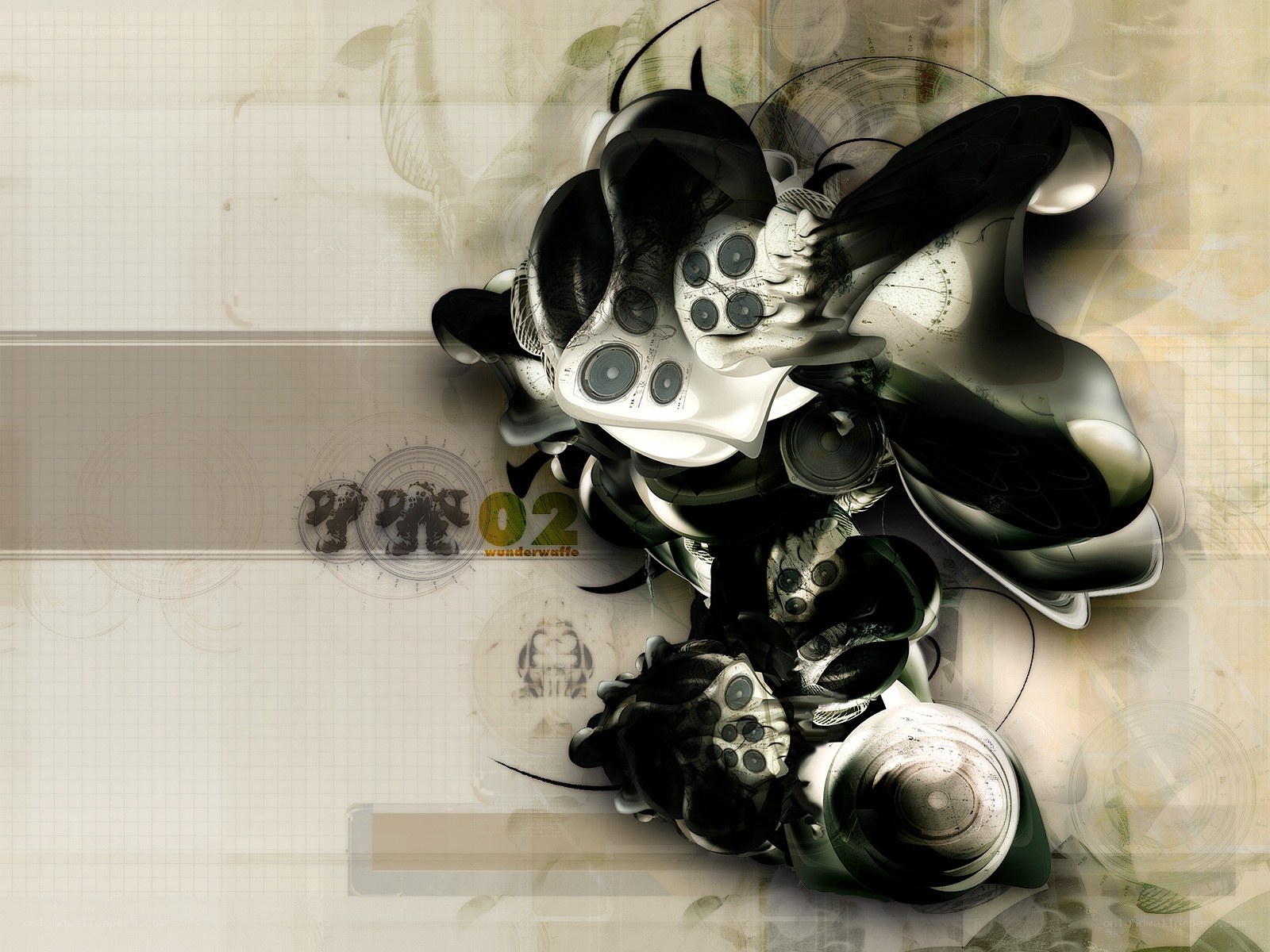 abstract mechanical art collage