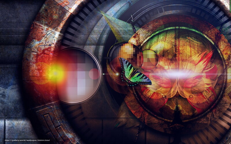 Abstract mechanical butterfly art