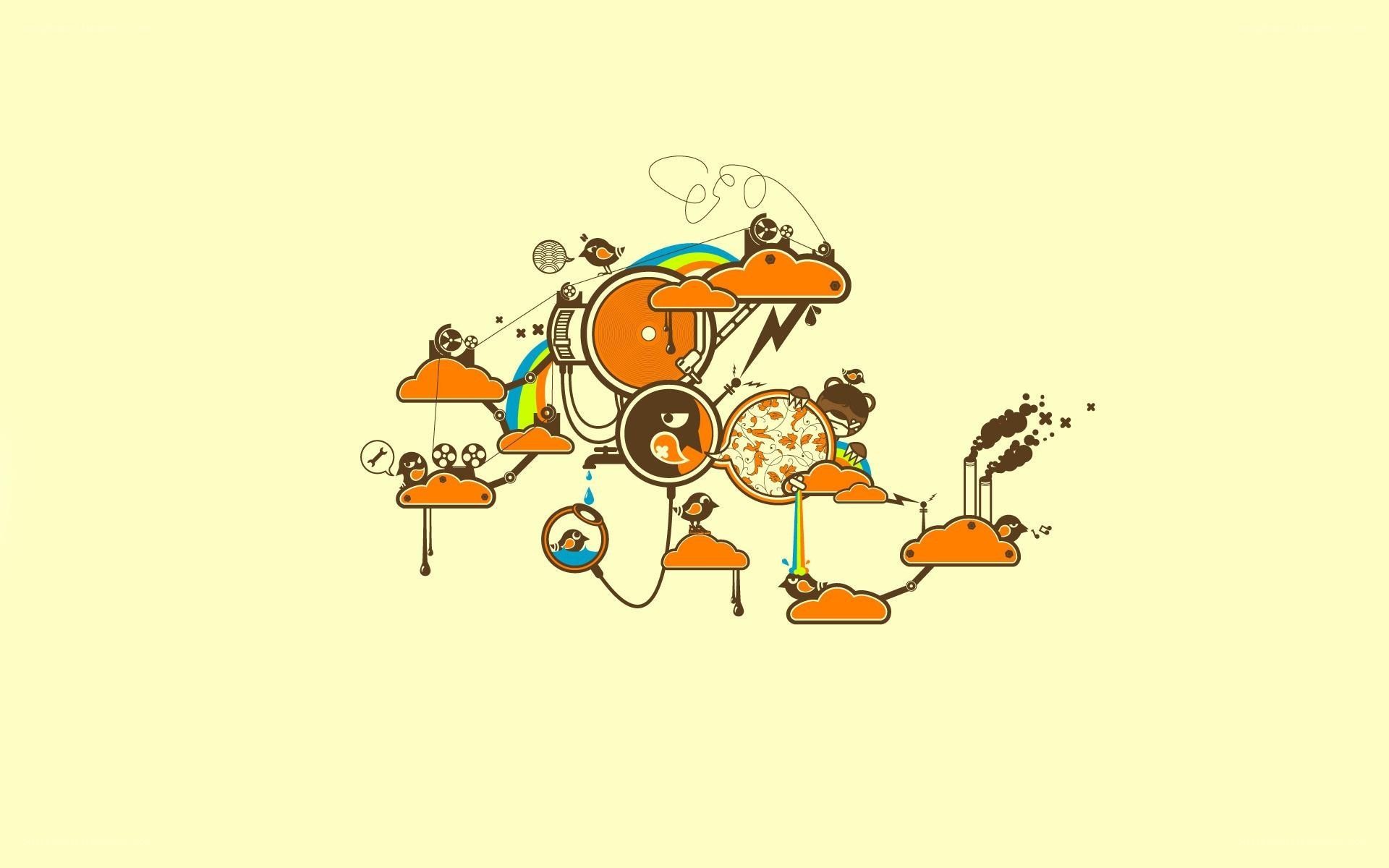 abstract mechanical cloud illustration