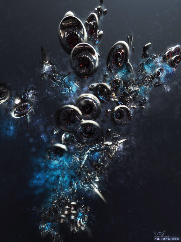 Abstract mechanical cluster