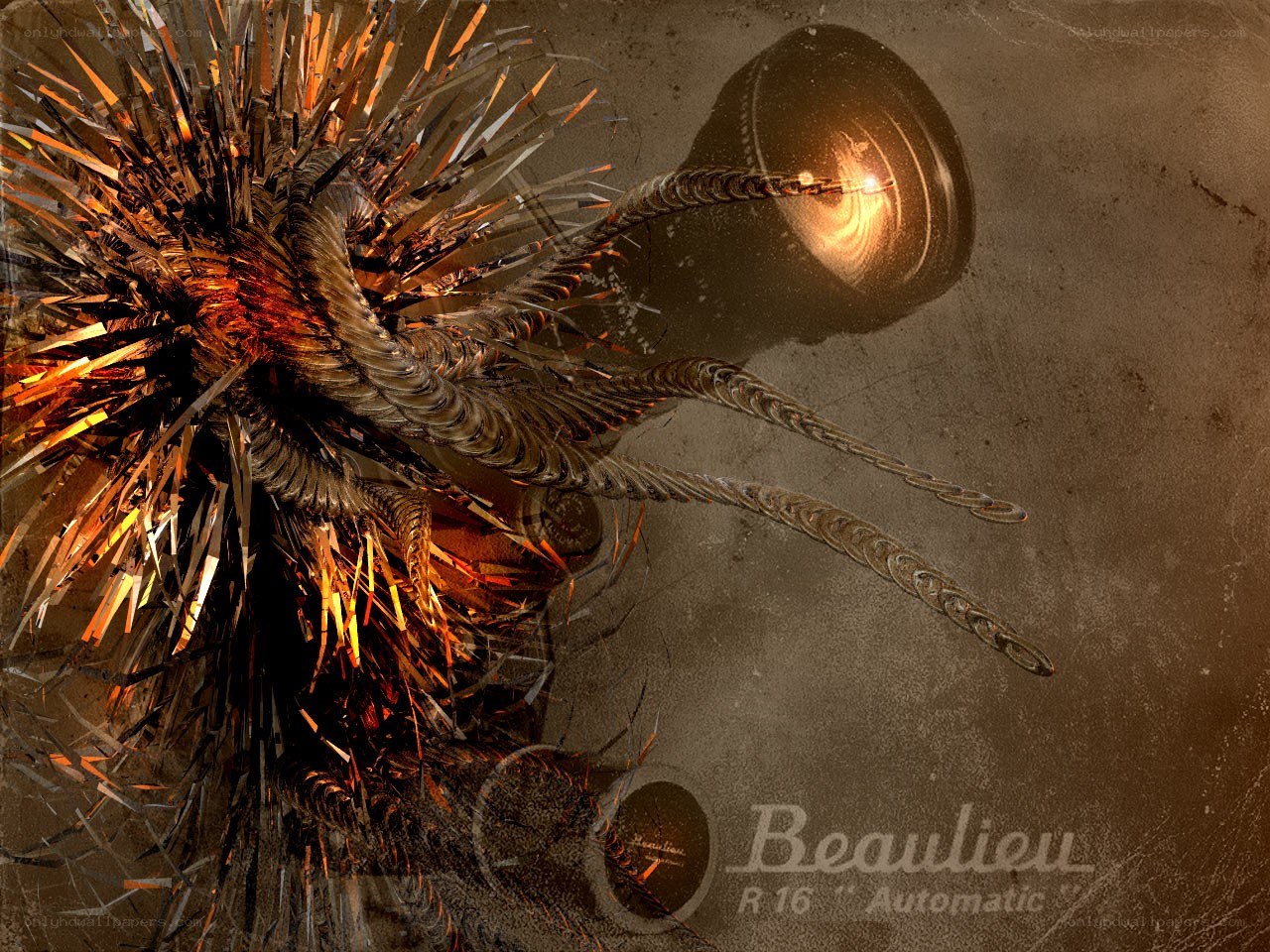 Abstract mechanical creature with light