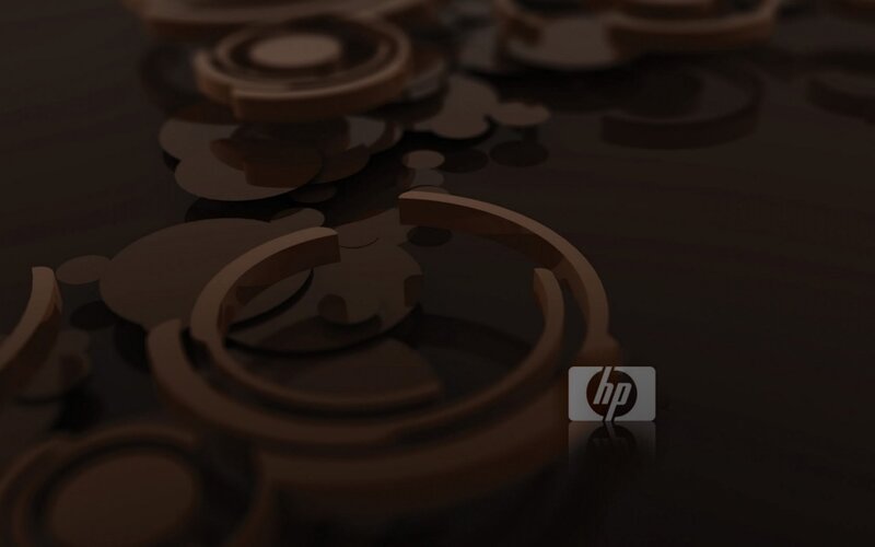 abstract mechanical design with hp logo