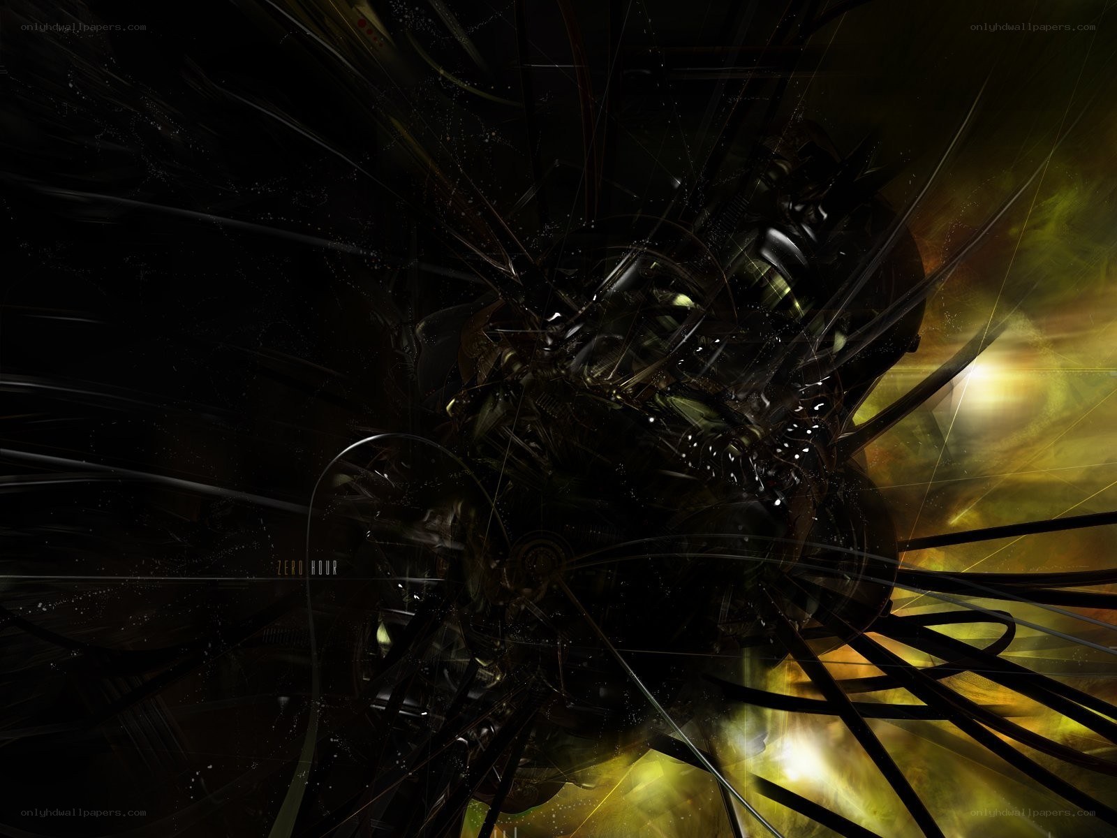 abstract mechanical explosion