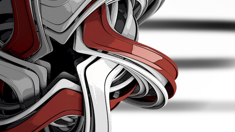 Abstract Mechanical Forms — Red