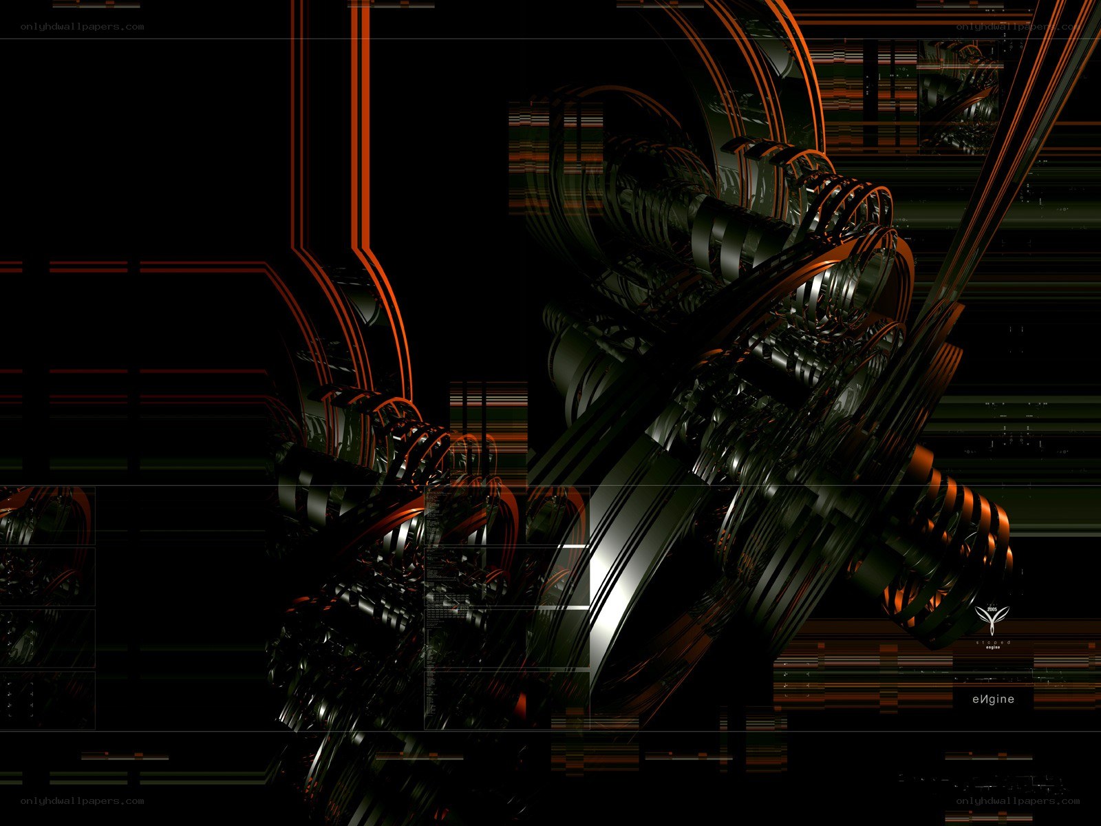 abstract mechanical fractal art