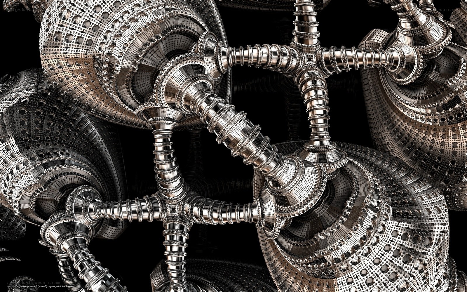 abstract mechanical fractal art