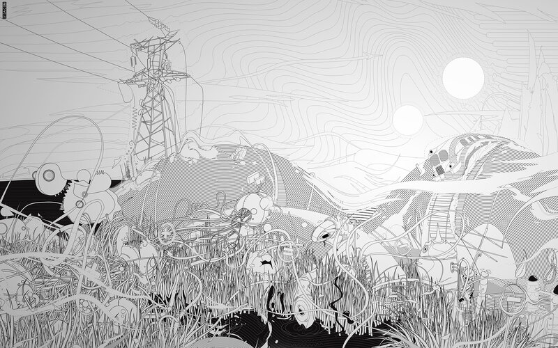 abstract mechanical landscape
