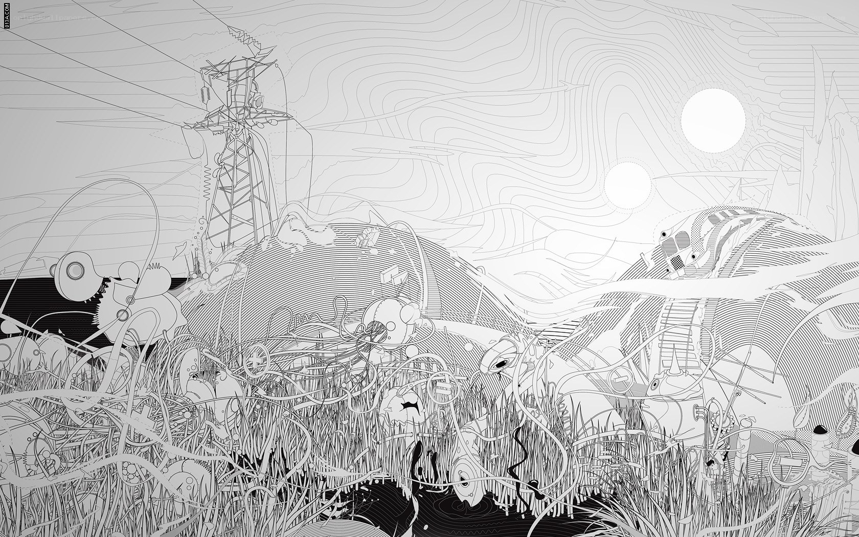 abstract mechanical landscape