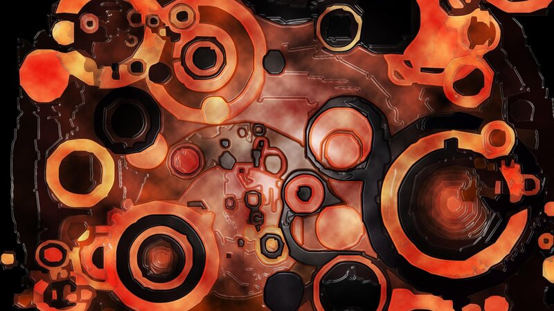 Abstract Mechanical Pattern — Orange