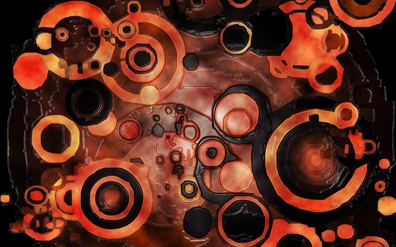 Abstract Mechanical Patterns — Orange