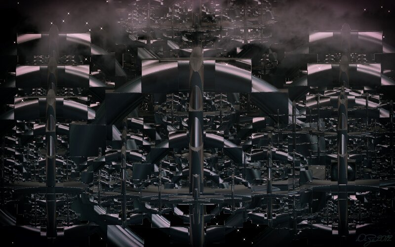 Abstract Mechanical Structure — Black, Dark